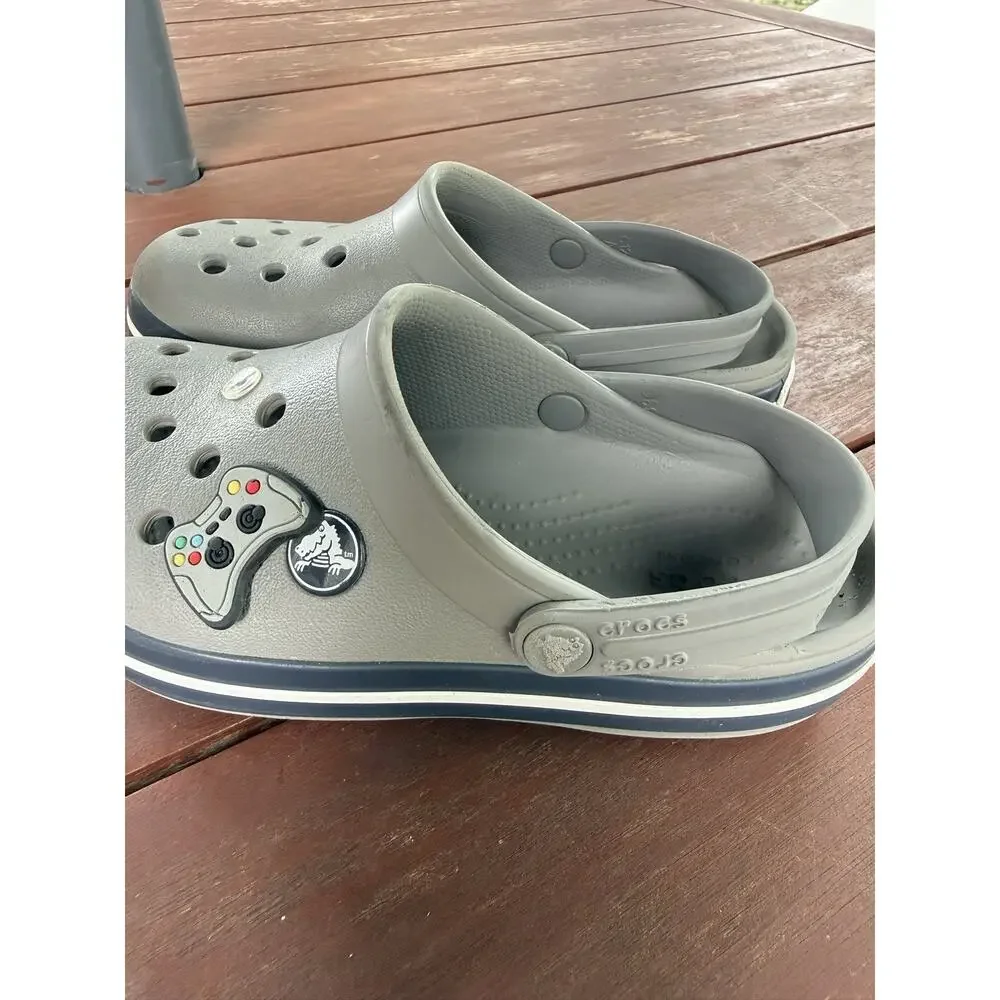 CROCS Unisex Kids Gray Slip On Rubber Shoes Clogs Size C12